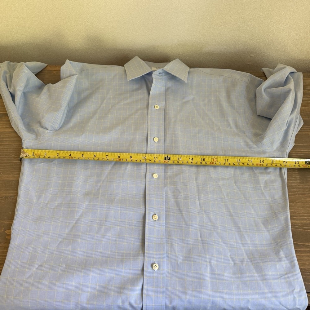 Brooks Brothers Men's‎ 15.5 33 Medium Blue Yellow Long Sleeve Button Up Shirt - Picture 7 of 8